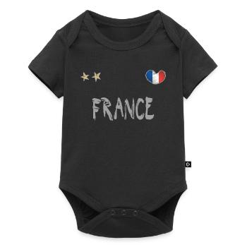 Maillot de football France Drapeau français - Body à manches courtes Premium Bébé - noir - Devant