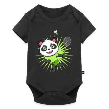 Joueur de badminton Panda Bear Ironic Hobby Sports - Body à manches courtes Premium Bébé - noir - Devant