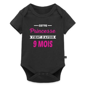 Cette Princesse vient d'avoir 9 mois - Body à manches courtes Premium Bébé - noir - Devant