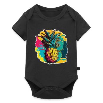 Fruit de l’ananas - Body à manches courtes Premium Bébé - noir - Devant