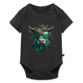 Une vache steampunk - Body à manches courtes Premium Bébé - noir - Devant