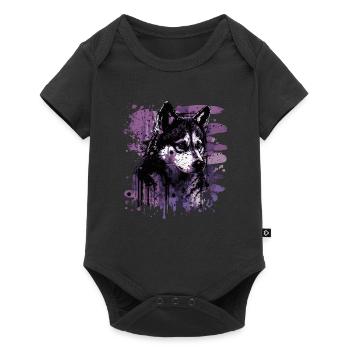 Chien Husky - Body à manches courtes Premium Bébé - noir - Devant