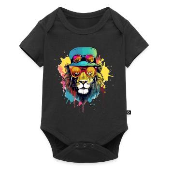 Noci le lion cool - Body à manches courtes Premium Bébé - noir - Devant
