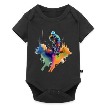 Mountain biking Loic - Baby Premium short-sleeve bodysuit - black - Front