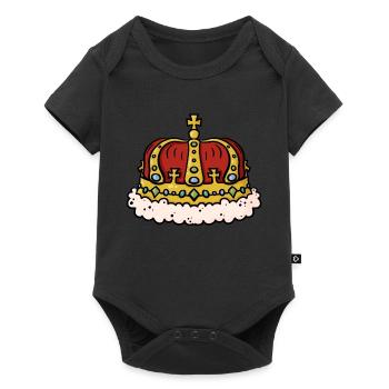 Crown King Queen - Gift Idea Royal Crown - Baby Premium short-sleeve bodysuit - black - Front