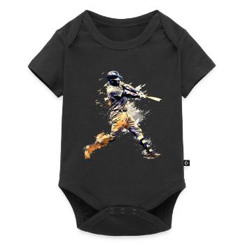 Joueur de baseball coup de circuit Bats Splash - Body à manches courtes Premium Bébé - noir - Devant