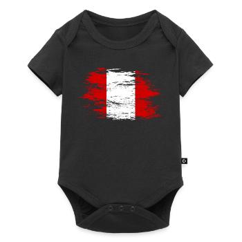 Drapeau du Pérou utilisé - Body à manches courtes Premium Bébé - noir - Devant