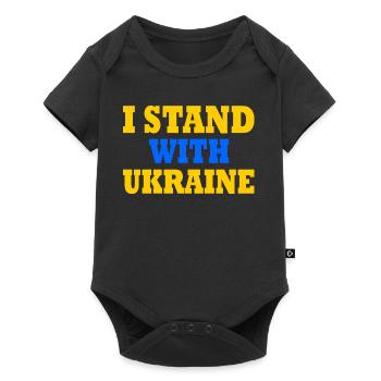 I stand with ukraine - Body à manches courtes Premium Bébé - noir - Devant