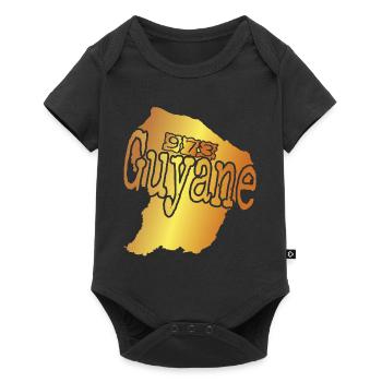 Belle idee cadeau pour Guyanais carte de la Guyane - Body à manches courtes Premium Bébé - noir - Devant