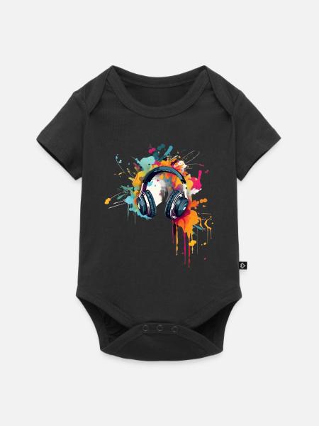 Farbenfrohe Klänge - Baby Premium Kurzarmbody - Schwarz