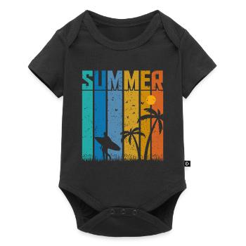 Surfeur d’ambiance estivale - Body à manches courtes Premium Bébé - noir - Devant