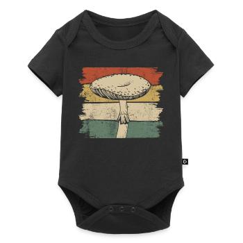 Large Mushroom Vintage - Baby Premium short-sleeve bodysuit - black - Front