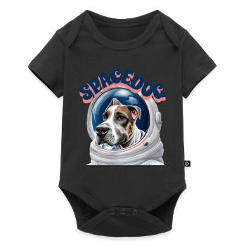 Great dane space dog - Baby Premium short-sleeve bodysuit - black - Front