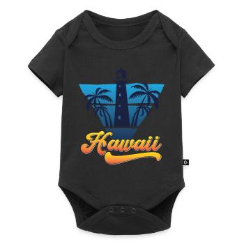 Hawaii Lighthouse Beach Design - Baby Premium short-sleeve bodysuit - black - Front