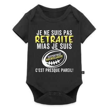 Rugby La Rochelle 2 Etoiles Rochelais Rugbyman - Body à manches courtes Premium Bébé - noir - Devant