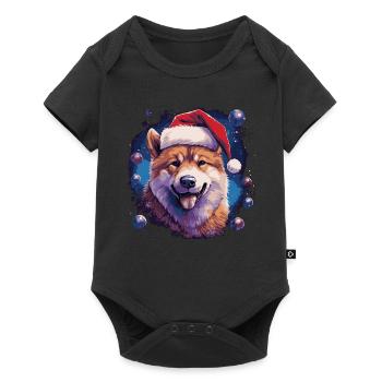 Akita Inu Chien de Noël - Body à manches courtes Premium Bébé - noir - Devant