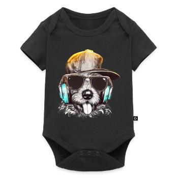 DJ Woof: Cool Dog DJs Tunes - Body à manches courtes Premium Bébé - noir - Devant