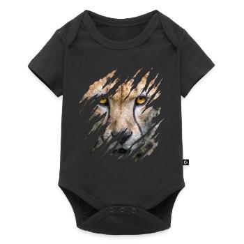 Cheetah, scratch marks, claws, wild, big cat, animal - Baby Premium short-sleeve bodysuit - black - Front