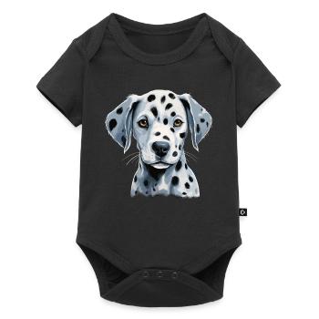 Chiot dalmatien mignon - Body à manches courtes Premium Bébé - noir - Devant