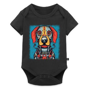 Chien chiens beagle cadeaux beagle père cadeau - Body à manches courtes Premium Bébé - noir - Devant