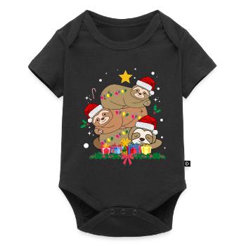 Paresseux de Noël - Body à manches courtes Premium Bébé - noir - Devant