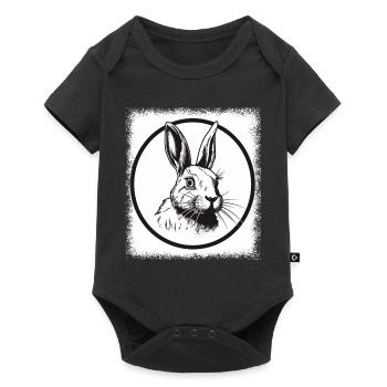 Les dictons asiatiques portent une dent de lapin de Pâques chrétienne - Body à manches courtes Premium Bébé - noir - Devant