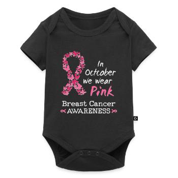 In October we wear pink Breast Cancer Awareness - Baby Premium short-sleeve bodysuit - black - Front