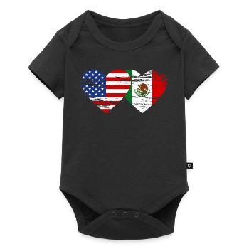 Cœur de drapeau Meksiko des États-Unis utilisé - Body à manches courtes Premium Bébé - noir - Devant