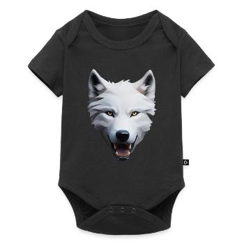 Wolf - Baby Premium Kurzarmbody - Schwarz - Vorne