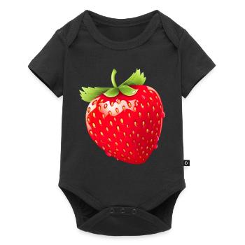 Erdbeere Erdbeeren für einen Erdbeer Liebhaber - Baby Premium Kurzarmbody - Schwarz - Vorne