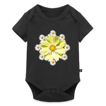 Cosmee flower with daisies floral floral pattern - Baby Premium short-sleeve bodysuit - black - Front