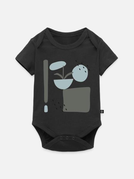 Abstraktes Design mit Blumen - Baby Premium Kurzarmbody - Schwarz
