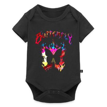 Butterfly insect butterfly nature summer colorful art - Baby Premium short-sleeve bodysuit - black - Front