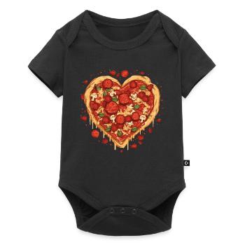 Pizza heart - Baby Premium short-sleeve bodysuit - black - Front