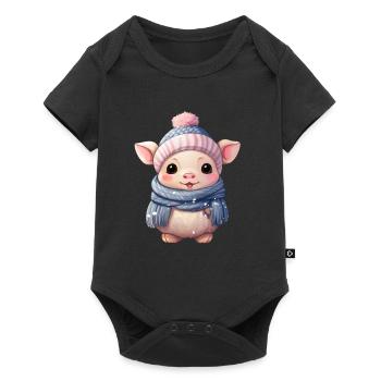 Winter Magic Piglet Design - Baby Premium short-sleeve bodysuit - black - Front