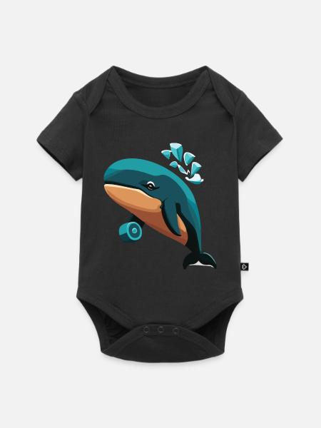 whale - Baby Premium short-sleeve bodysuit - black
