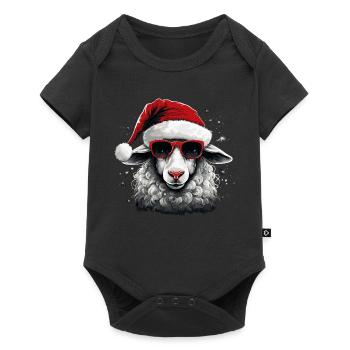 Moutons de Noël - Body à manches courtes Premium Bébé - noir - Devant