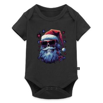 Skull with Santa hat - Baby Premium short-sleeve bodysuit - black - Front