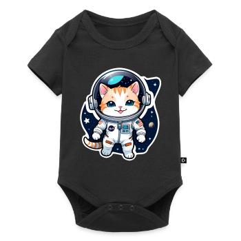 Astronaut Cat - Space - Baby Premium short-sleeve bodysuit - black - Front