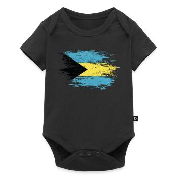 Drapeau des Bahamas utilisé - Body à manches courtes Premium Bébé - noir - Devant