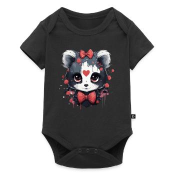 Cute Teddy Bear Girl - Baby Premium short-sleeve bodysuit - black - Front