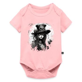 Emo Horrorpunk Mädchen - Baby Premium Kurzarmbody - Rosa - Vorne