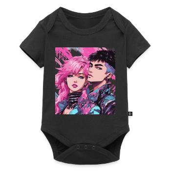 Mode des années 80 - Body à manches courtes Premium Bébé - noir - Devant