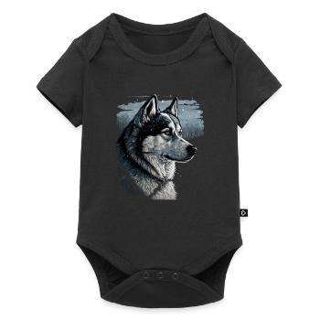 Chien Husky - Body à manches courtes Premium Bébé - noir - Devant