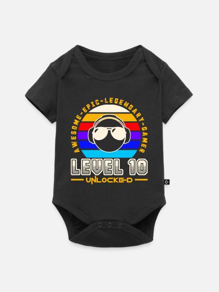 Stufe 10 - Baby Premium Kurzarmbody - Schwarz