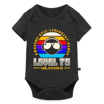 Level 75 - Body à manches courtes Premium Bébé - noir - Devant