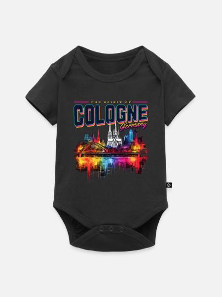 Köln Skyline Kölner Dom Deutschland Stadt Bunt - Baby Premium Kurzarmbody - Schwarz