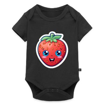Erdbeere Anime - Baby Premium Kurzarmbody - Schwarz - Vorne