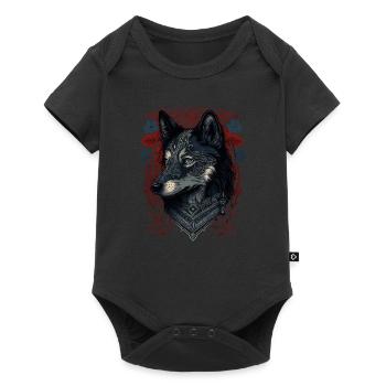 Chien Husky - Body à manches courtes Premium Bébé - noir - Devant