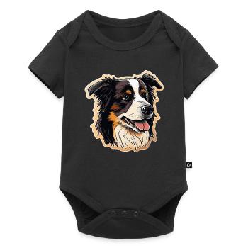 Border Collie Dog - Baby Premium short-sleeve bodysuit - black - Front